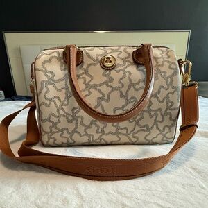 Original Tous Tan and Cream Satchel with Elegant Design